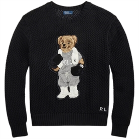 Polo Ralph Lauren Polo Bear Cotton Crewneck Jumper, Polo Black